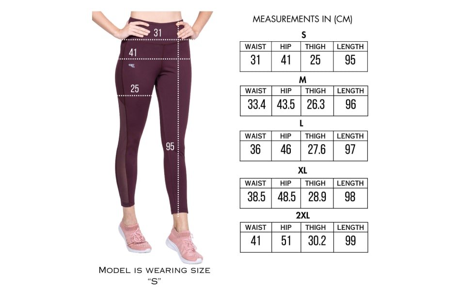 FlexFlow Performance Leggings Size Chart