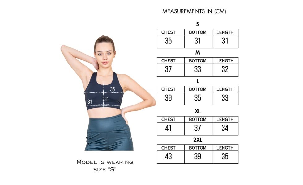 Hook Back Classy NyloSoft Sports Bra Size Chart